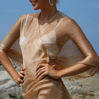 Golden BIKINI COVER UP - Ogrtač za plažu u bež zlatnoj boji