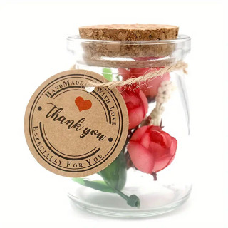 Handmade with love - Kraft set tagova zahvalnica za rukotvorine