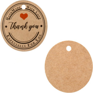 Handmade with love - Kraft set tagova zahvalnica za rukotvorine