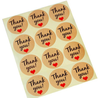 Thank you - set od 12 stiker nalepnica zahvalnica