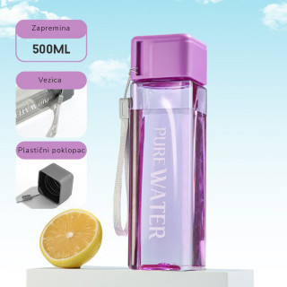 PURE WATER Cup - Transparentna četvrtasta flašica za vodu