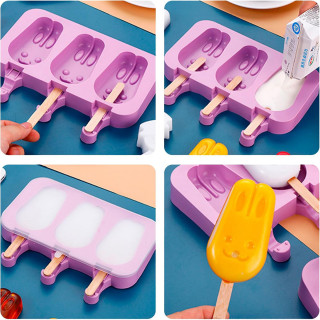 Funny ice cream - silikonska modla za sladolede u oblicima + 50 štapića + poklopac