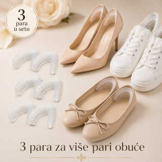 Set 3 para providnih silikonskih uložaka za petu – stabilniji korak bez klizanja
