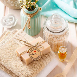 Handmade with love - Kraft set tagova zahvalnica za rukotvorine