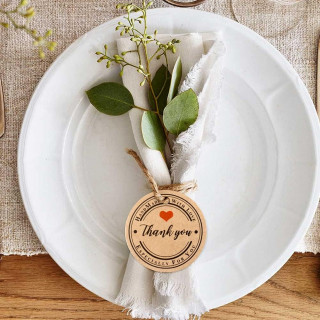 Handmade with love - Kraft set tagova zahvalnica za rukotvorine
