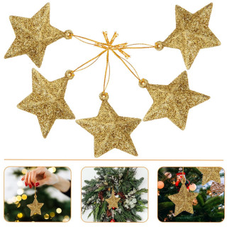 Golden stars – Set od 6 ZLATNIH zvezda ukrasa za jelku