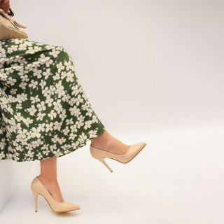 Ženska bež elegantna cipela-salonka sa tanjom petom 1700 BEI MAT