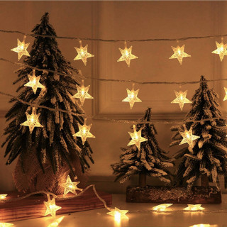 Warm white star light – praznične lampice zvezdice toplo bele 3m