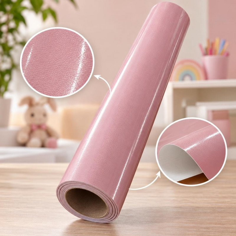 Sjajna vinil tapeta za nameštaj dečije sobe - Nežna roze dezen 2m rolna