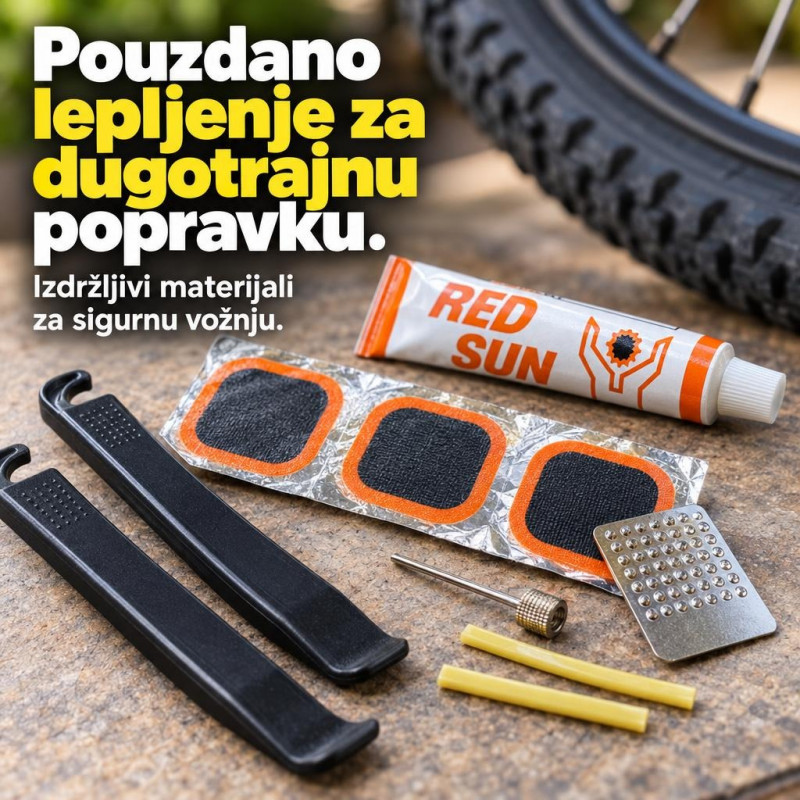 Set za popravku gume na bicikli - Brza popravka gume bilo gde