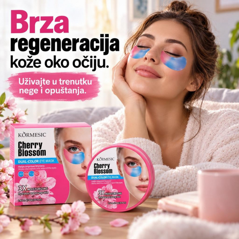 Kormesic Cherry Blossom dvoslojna maska za područje oko očiju – 30 pari