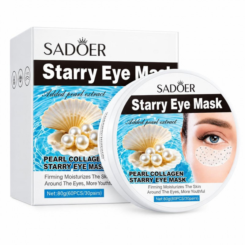 Sadoer Starry Eye Mask - Hidratantna maska za područje oko očiju sa bisernim ekstraktom i kolagenom, 30 pari