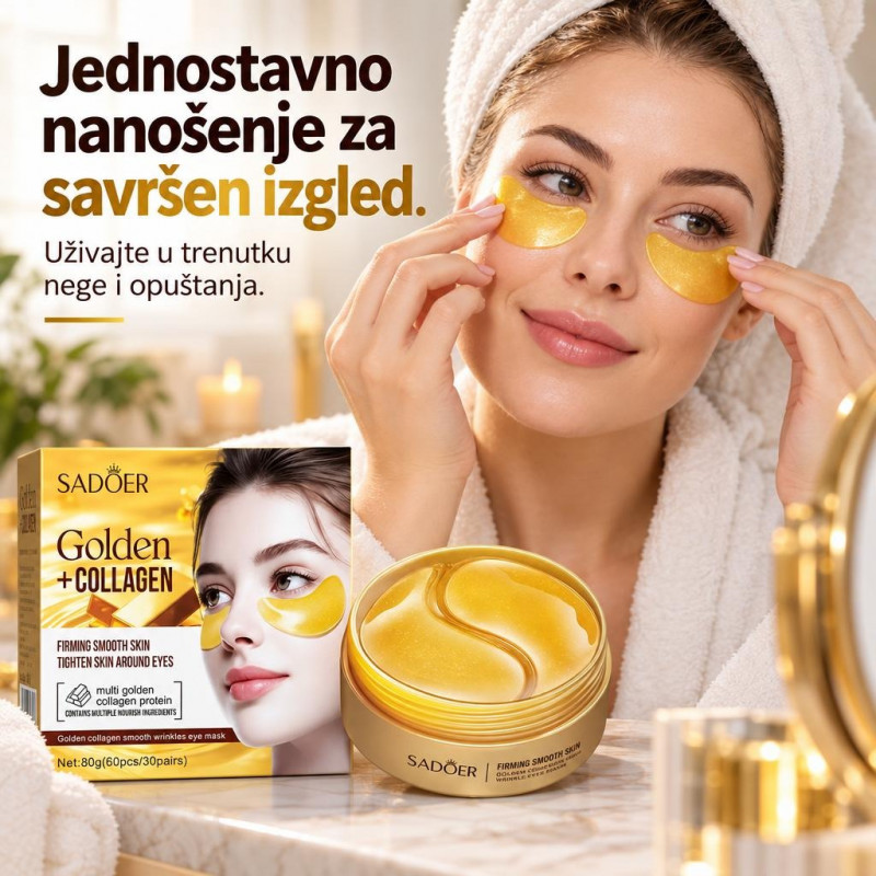 Sadoer 24K Gold Collagen Starry Eye Mask, 30 pari