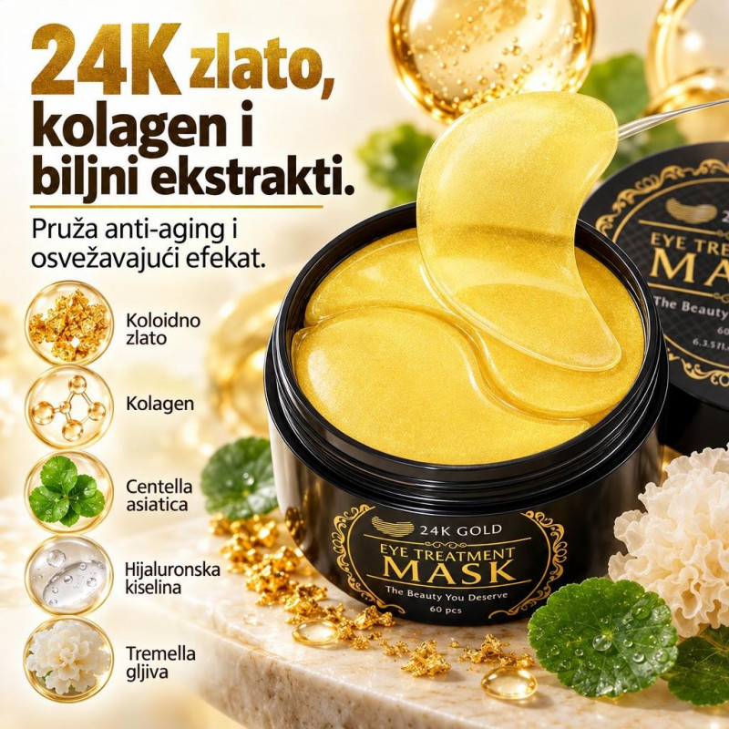 24K Gold Eye Treatment Mask 60pcs - Maska za oči sa zlatom