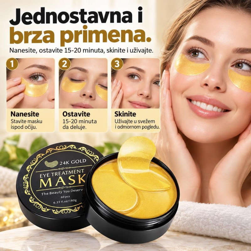24K Gold Eye Treatment Mask 60pcs - Maska za oči sa zlatom