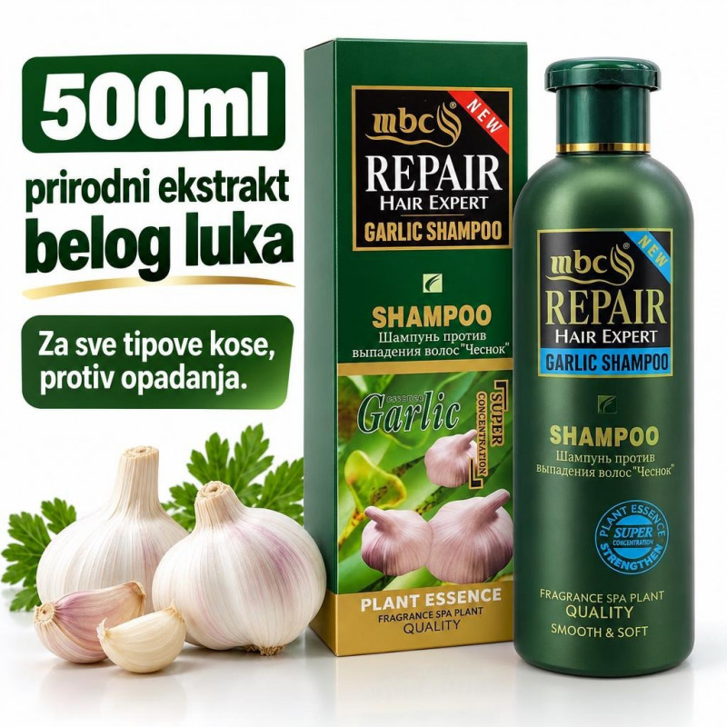 Šampon sa belim lukom za rast i protiv opadanja kose 500ml