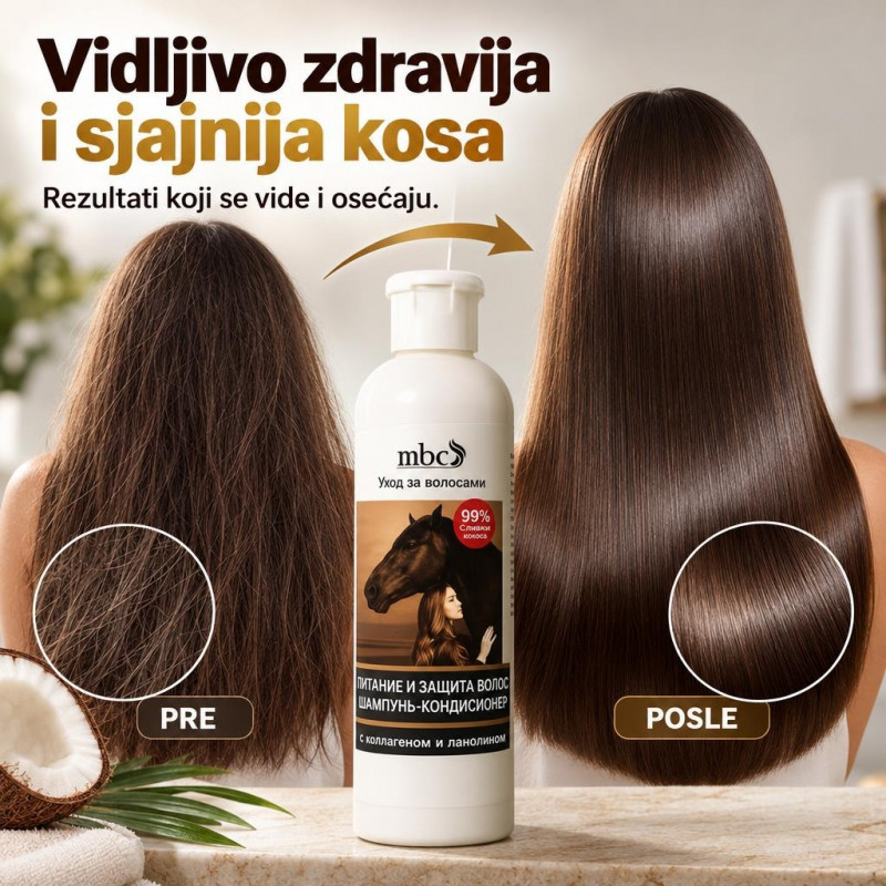 Ruski konjski šampon za kosu sa kokosovom kremom 500ml