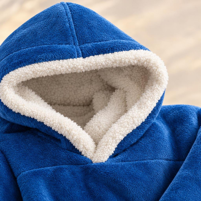 Blanket Hoodie - Duks Ćebe sa rukavima Karirano Plavo