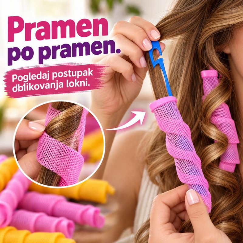 Magični vikleri za glamurozne loknice - Set spiralnih uvijača za kosu