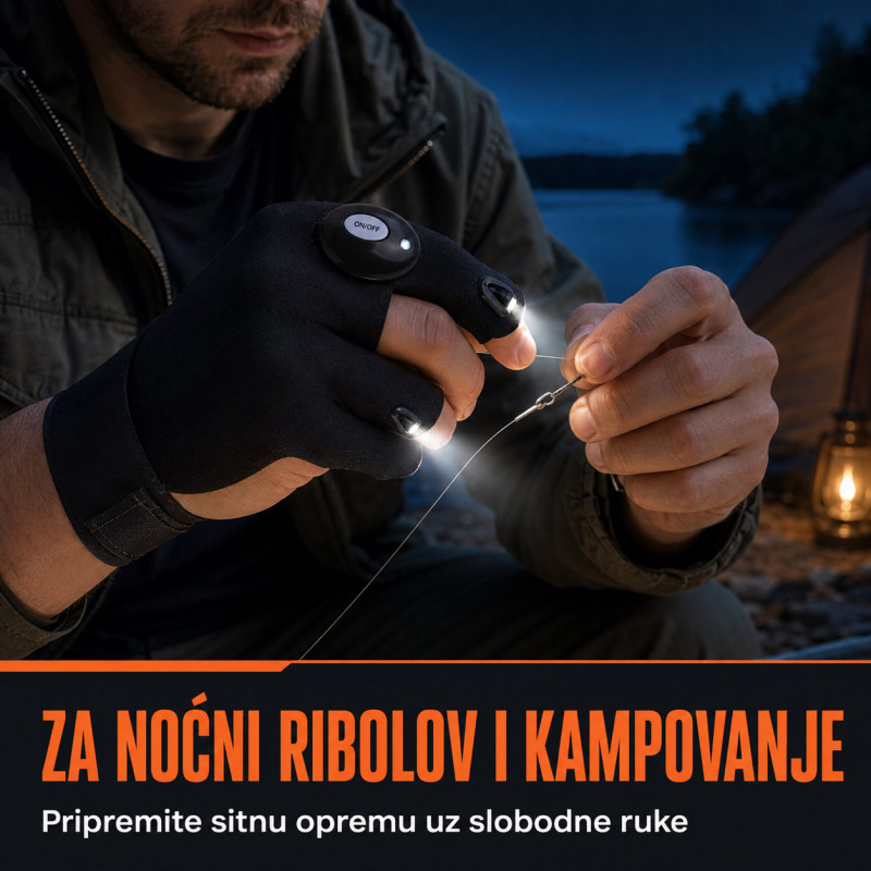 LED rukavica sa svetlom na prstima – za rad slobodnim rukama