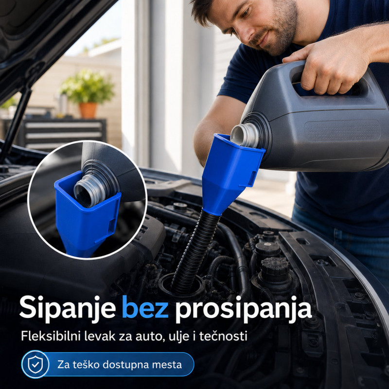 Fleksibilni levak za auto, ulje i gorivo – sipanje bez prosipanja