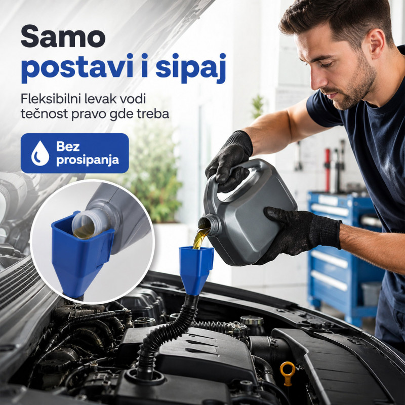 Fleksibilni levak za auto, ulje i gorivo – sipanje bez prosipanja