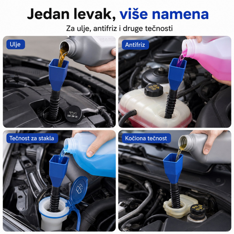 Fleksibilni levak za auto, ulje i gorivo – sipanje bez prosipanja