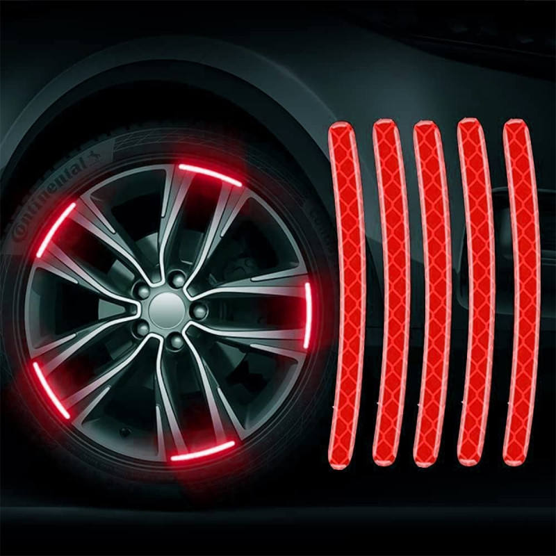 Crvene reflektivne nalepnice za bicikl i automobil - set 20 komada