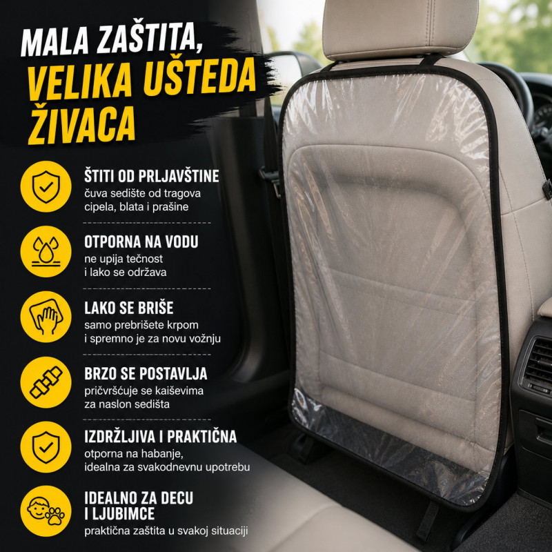 Zaštita za naslon auto sedišta od prljavih dečijih nogu