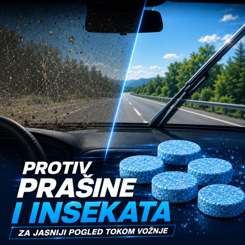 Set 5 tableta za tečnost za brisače – do 20l rastvora za čistu šoferku