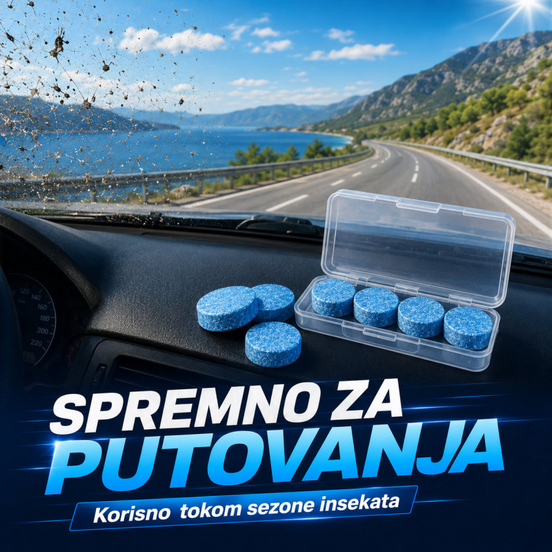 Set 5 tableta za tečnost za brisače – do 20l rastvora za čistu šoferku