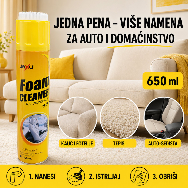 Aktivna pena za dubinsko čišćenje sa ugrađenom četkom – 650 ml