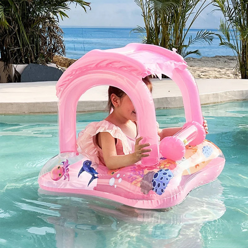 Pink Baby Boat - Zabavni roze šlauf  sa krovom za mališane 