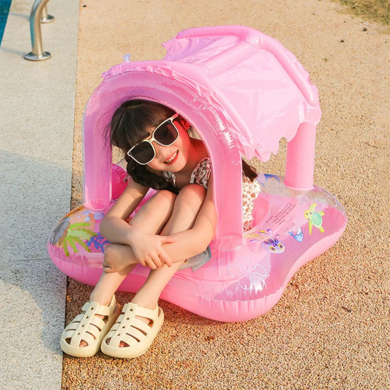 Pink Baby Boat - Zabavni roze šlauf  sa krovom za mališane 