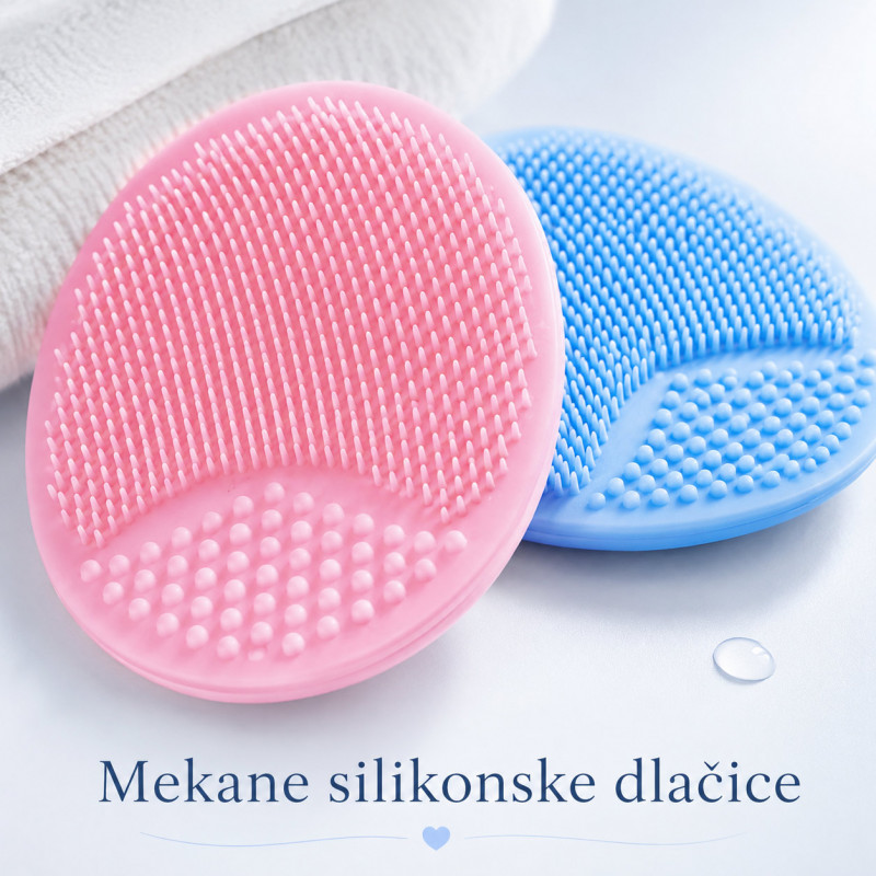 Set 2 silikonske četkice za bebinu glavicu – nežno kupanje i temenjača