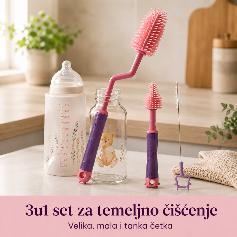 Praktični set za pranje flašica i čaša – za svaki ugao koji sunđer ne može da dohvati