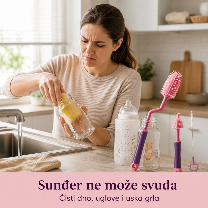 Praktični set za pranje flašica i čaša – za svaki ugao koji sunđer ne može da dohvati