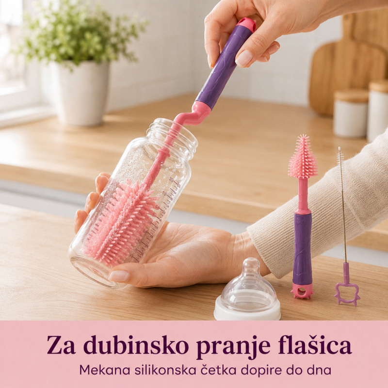 Praktični set za pranje flašica i čaša – za svaki ugao koji sunđer ne može da dohvati