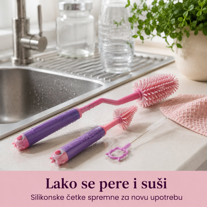 Praktični set za pranje flašica i čaša – za svaki ugao koji sunđer ne može da dohvati