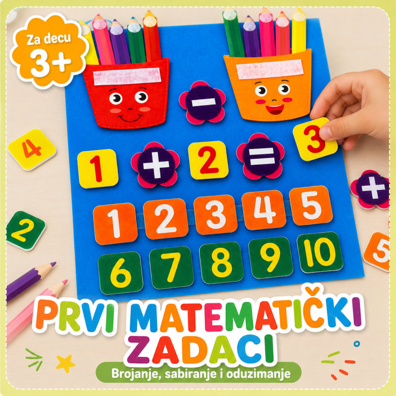 Montesori edukativna tabla od filca za učenje matematike