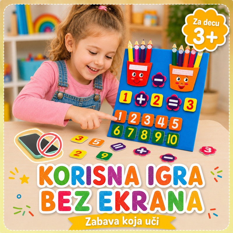 Montesori edukativna tabla od filca za učenje matematike