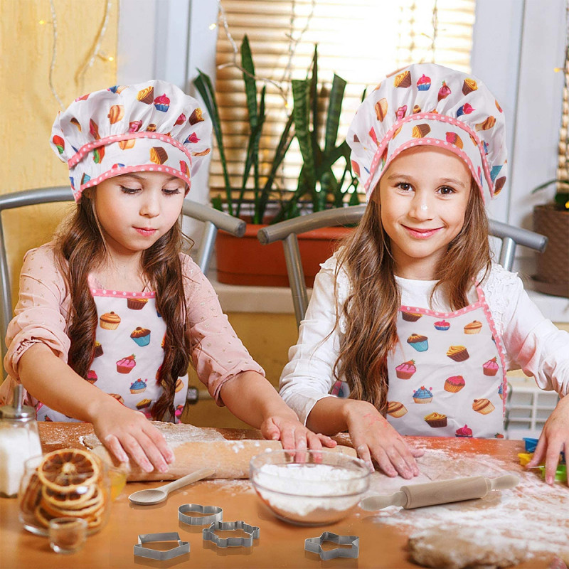 Set za male kuvare - mini kecelja sa kapom, rukavicom i podmetačem