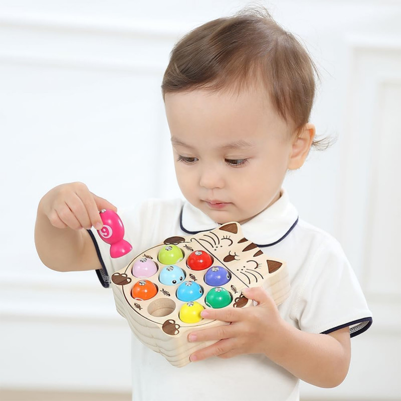 Montessori drvena pecaljka za ribice 