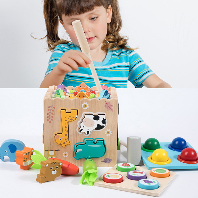 Drvena kocka Montessori zabave - 8u1 set za radoznale mališane