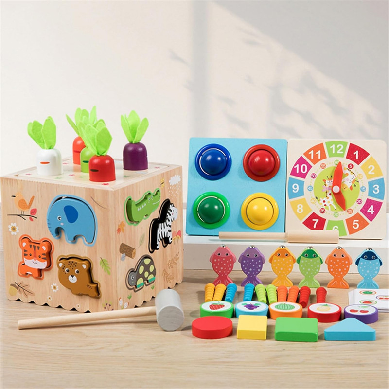 Drvena kocka Montessori zabave - 8u1 set za radoznale mališane