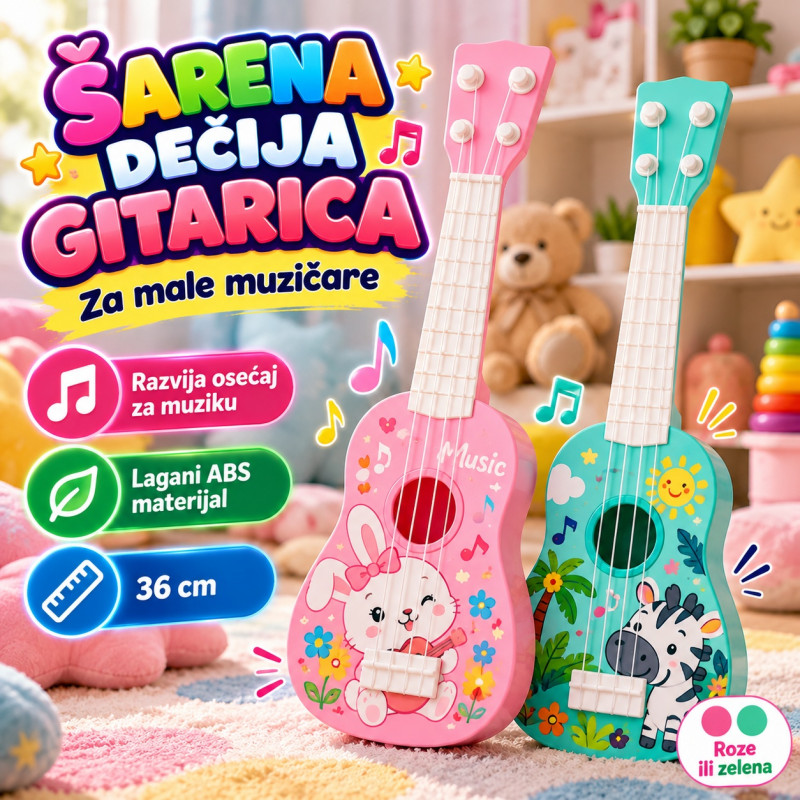 Šarena dečija gitarica za male muzičare