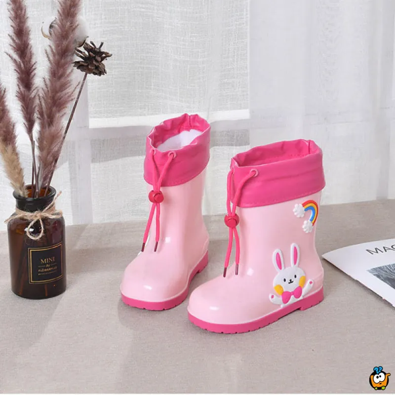 Little tiger - Teget gumene čizme za decu sa toplim uloškom