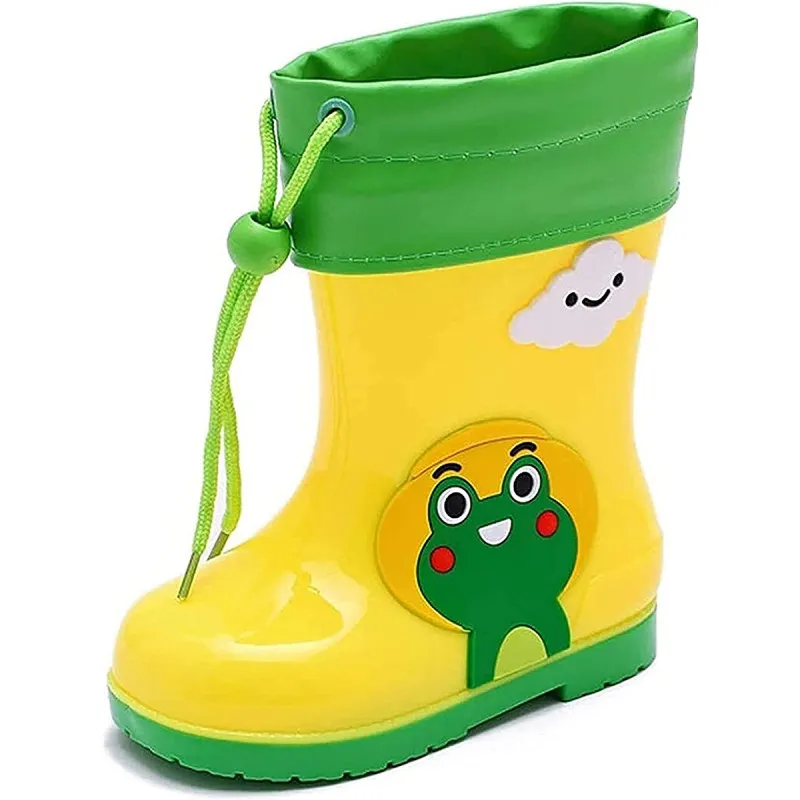Yelllow frog -  Žute gumene čizme za decu sa toplim uloškom