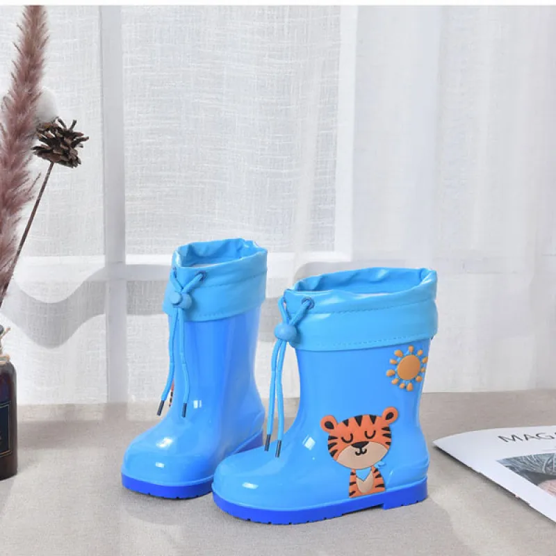 Little tiger - Teget gumene čizme za decu sa toplim uloškom