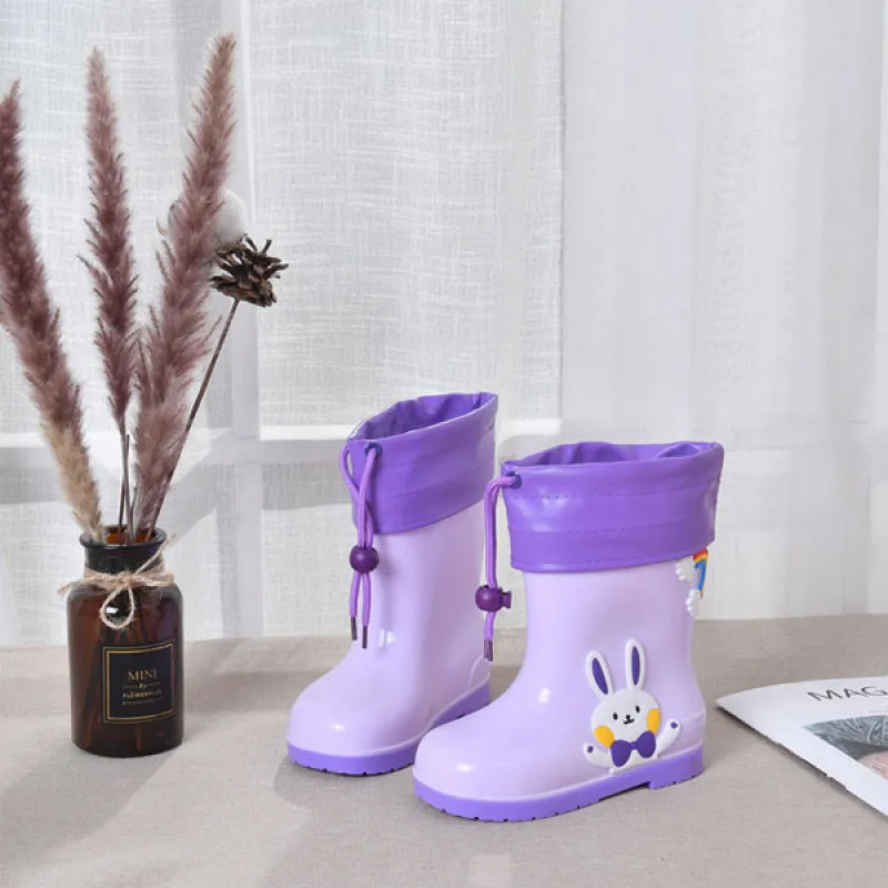 Pink rabbit -  Roze gumene čizme za decu sa toplim uloškom